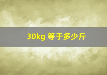 30kg 等于多少斤